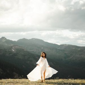 Boho Lace Wedding Dress Photography White Maxi